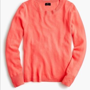 JCrew Everyday Cashmere Crewneck Neon Flame